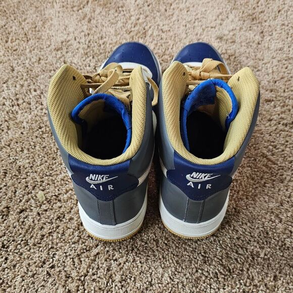 Nike Air Force 1 High By You Custom Grey/White/Blue/Tan - Men sz 12 - Picture 4 of 5